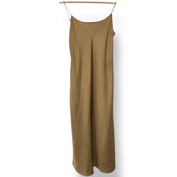 J.Crew Gwyneth Slip Dress in Luster Charmeuse Satin Women's 6 Gold - Picture 3 of 10